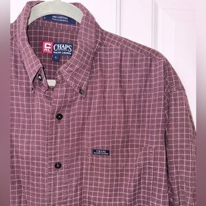 Vintage Chaps Ralph Lauren Plaid Button Up Long Sleeve Shirt Size Large 90s Y2K